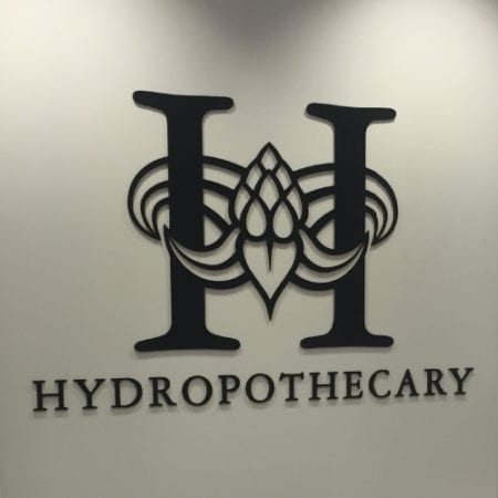 Hydropothecary logo on wall
